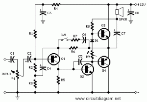 2 Watt Mini Audio Amplifier circuit design