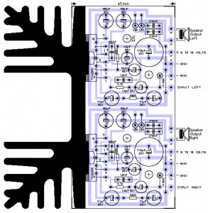 stereo 20w amplifier TDA2005 PCB