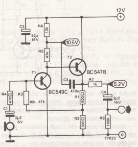 Dynamic Microphone Pre-Amplifier Circuit