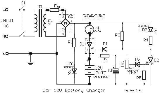 12V Car Battery Charger - Circuit Scheme