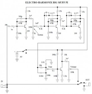 Electro Harmonix Big Muff Pi Guitar Effect Circuit