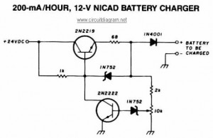 200mA per Hour - 12V NiCAD Battery Charger circuit