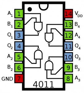 CMOS IC 4011 NAND gate dual input