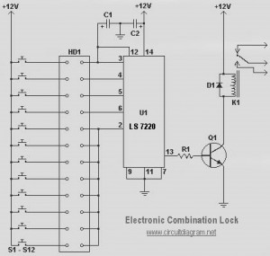 electronic combination lock LS7220