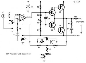 10W audio amplifier circuit