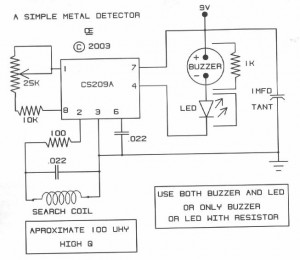 Simple Metal Detector Circuit Diagram