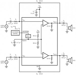 Stereo headphone amplifier LM4809