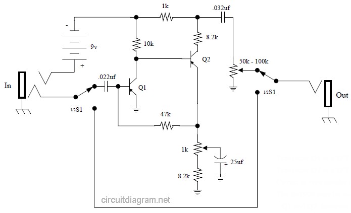 Vox Tone Bender Pedal - Circuit Scheme