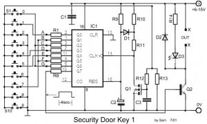 Digital Electronic Door Lock Security Key Circuit