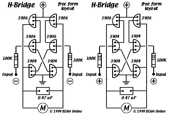 6 Transistor Tilden's H-Bridge - Circuit Scheme