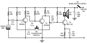 Low-cost intercom circuit diagram