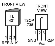 TL431 and TSOP1738 pin configuration
