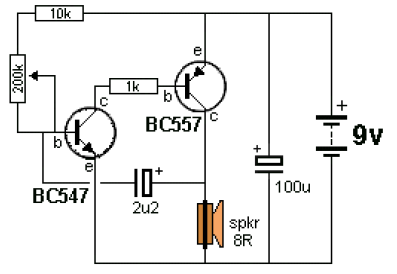 Ticking Bomb Sound Generator - Circuit Scheme