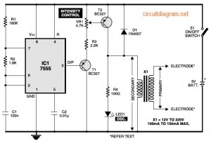 Muscular stimulator circuit