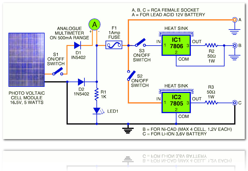 Battery Charger + Small LED Lamp based Solar Cell / Photovoltaic