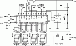 7 segment Digital DC Voltmeter Circuit