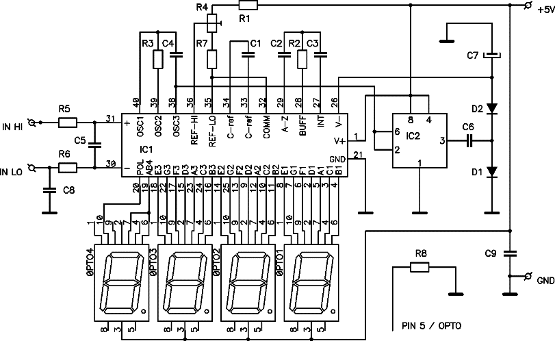 Icl7107cpl схема включения