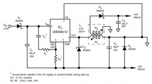 5VDC Single Polarity to 12VDC Dual Polarity Converter