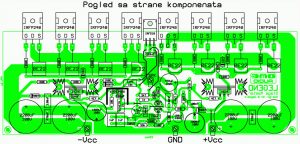 250W RMS Power Amplifier PCB Component Layout