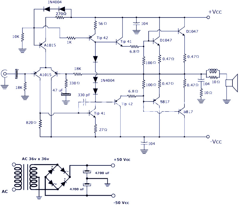 200W Power Amplifier : Schematic Diagram & PCB Design