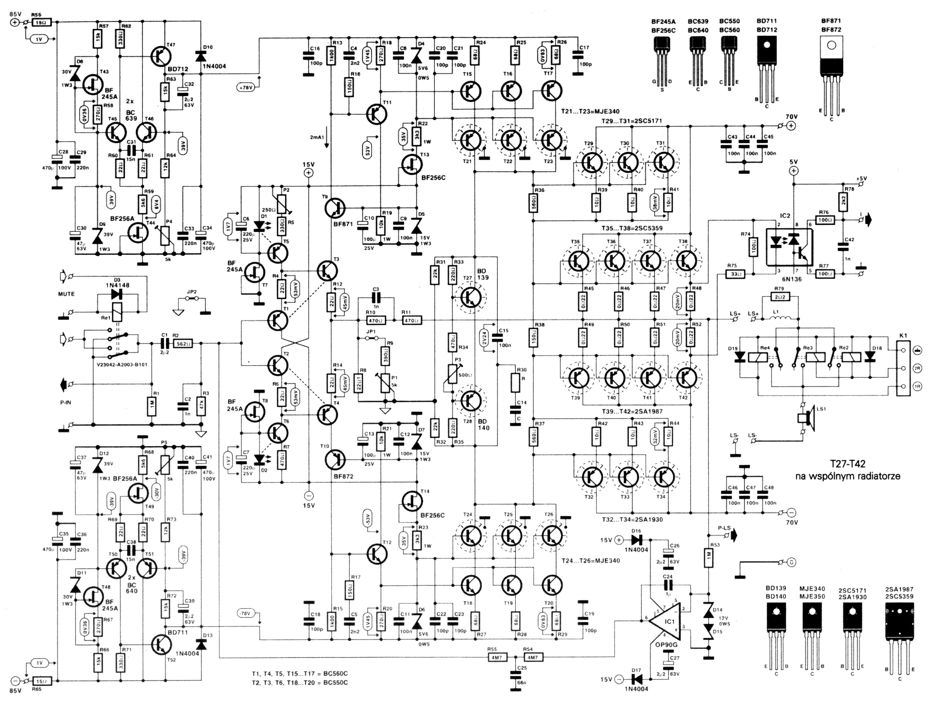 Power Amplifier 2000 Watt - Circuit Scheme