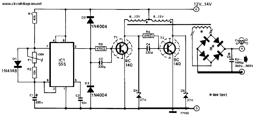 Inverter 12V DC to 240V DC - Circuit Scheme