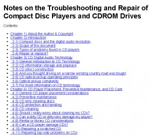 Troubleshooting and Repair of CD DVD Bluray Disk