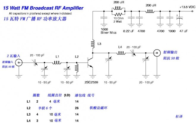 W Fm Broadcast Rf Amplifier Circuit Circuit Schematic