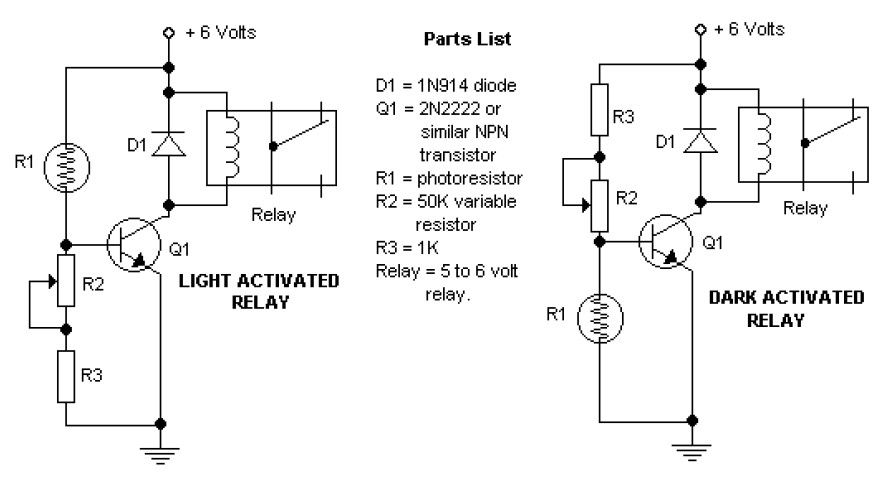 Dark and Light Activated Relay - Circuit Scheme sensor operated light wiring diagram 