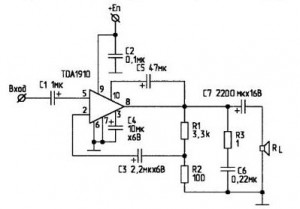 10W Audio Amplifier circuit with TDA1910