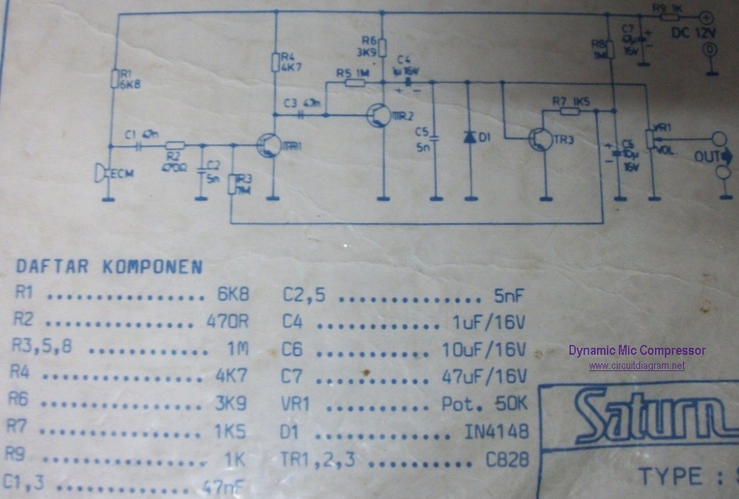Dynamic Mic Compressor - Circuit Scheme audio compressor schematic 