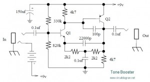 Tone booster circuit diagram