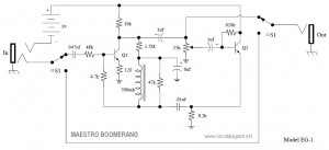 Maestro Boomerang Wah-Wah Pedal Circuit Diagram
