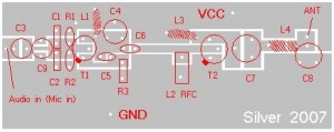 4w FM Transmitter - top component placement