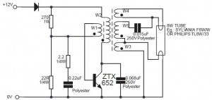 8W Fluorescent Lamp Inverter circuit