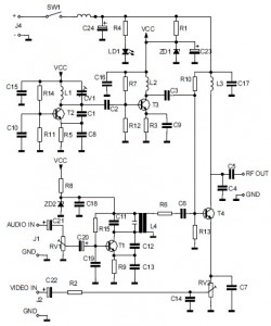 Audio/Video to UHF TV Signal Converter (Modulator) circuit