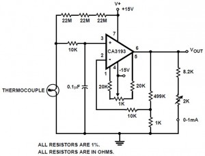 Thermocouple Amplifier Circuit based CA3193
