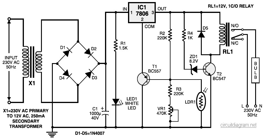 Automatic Light Controller - Circuit Scheme