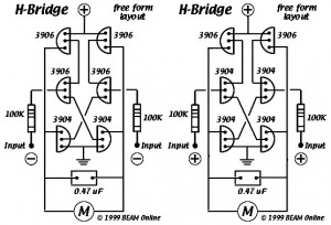 6 Transistors Tilden H-Bridge Circuit Diagram