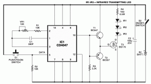 Long distance infrared transmitter circuit diagram