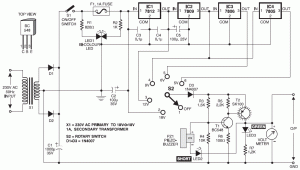Stabilized DC Power Supply with Short-Circuit Indication