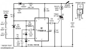 220V Lamp Touch Dimmer circuit diagram
