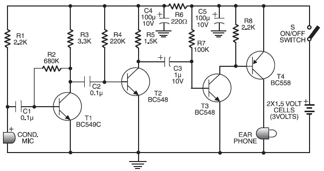 Cheap Hearing Aid - Circuit Scheme impedance switch wiring diagram 