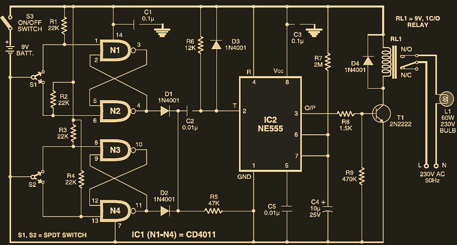 Automatic Switch-Off Staircase Light - Circuit Scheme car radio wiring diagram needs 