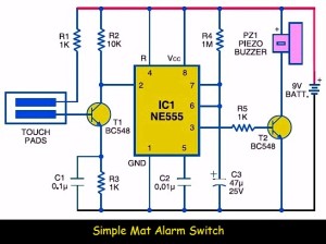 simple mat alarm switch circuit diagram