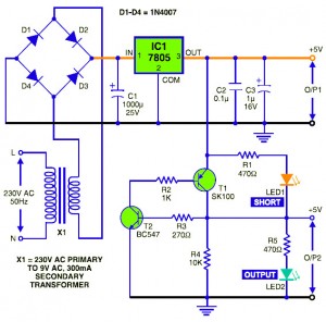 5vdc power supply circuit diagram featured short circuit protection