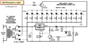 LED Emergency Light Circuit Diagram