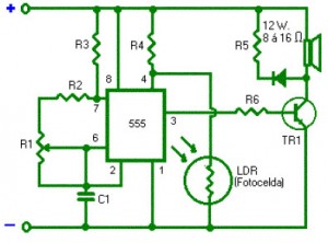 Light Alarm Circuit with Timer 555