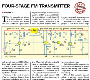 Four Stage FM Transmitter Circuit Project
