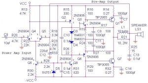 70W OCL Power Amplifier Circuit